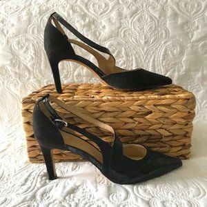 Expression Black Suede/Patent Leather Heels